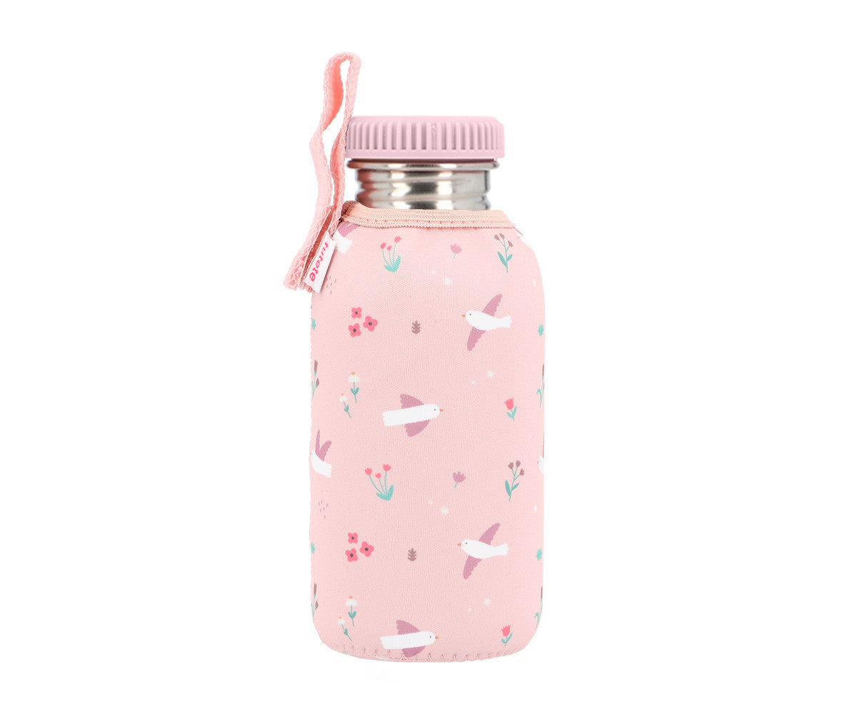 BOTELLA INFANTIL DE ACERO INOXIDABLE CON FUNDA DE NEOPRENO BLOSSOM BIRDS 500 ML