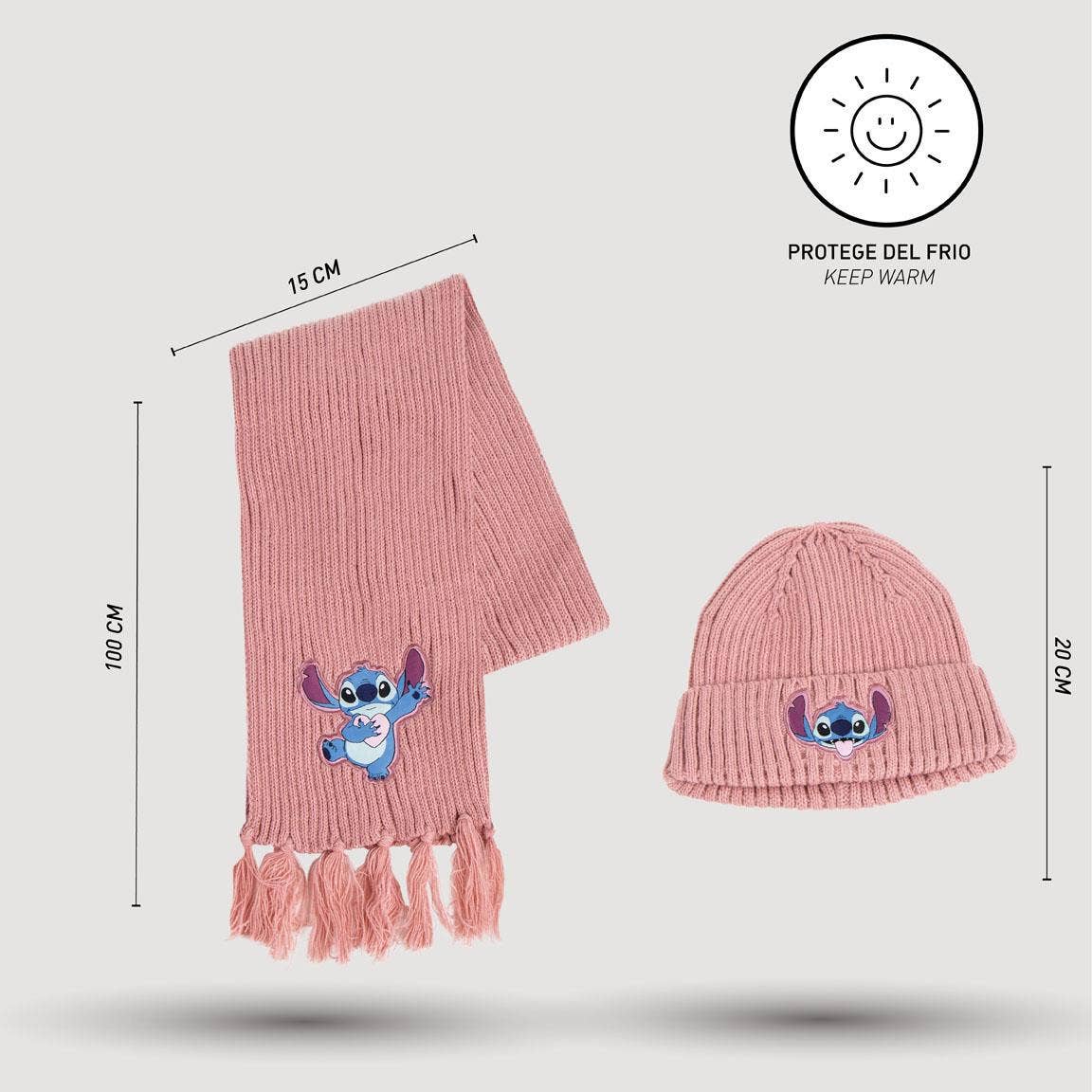 BUFANDA Y GORRO STITCH