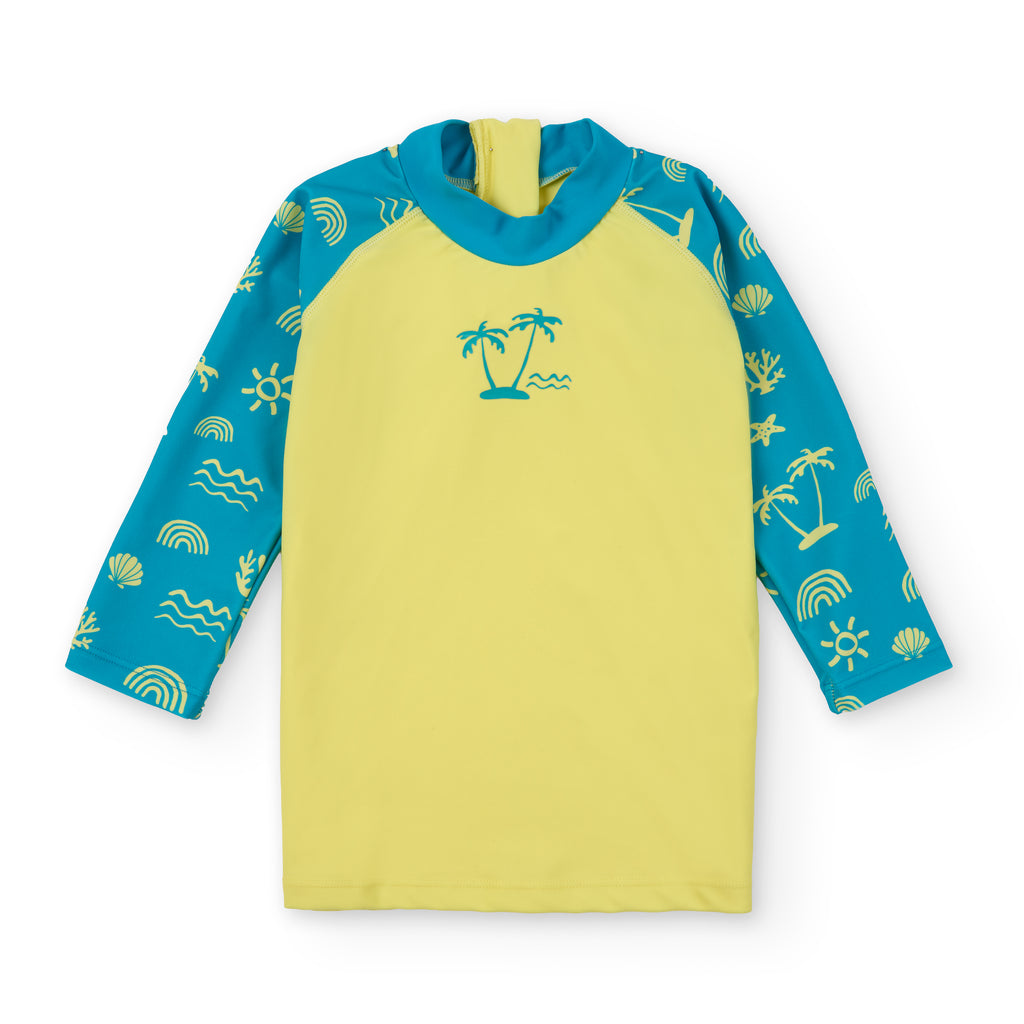 CAMISETA DE BAÑO MANGA LARGA BTBOX NEON PALMS UPF 50+