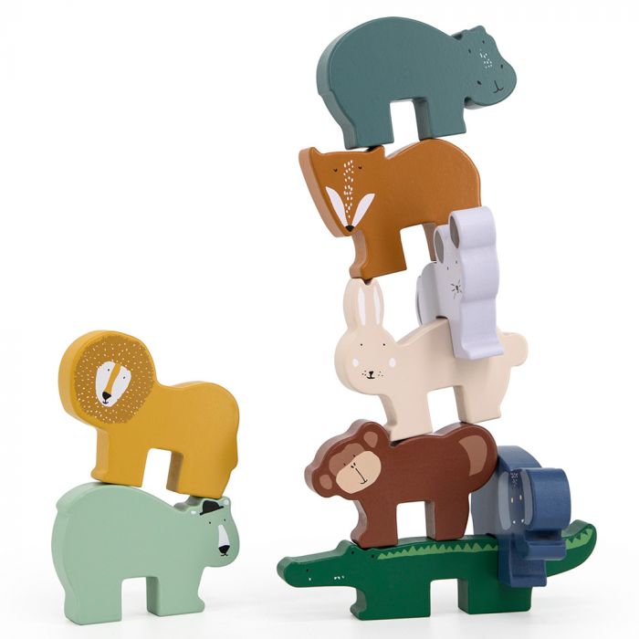 Juego de apilamiento de animales de madera Trixie
